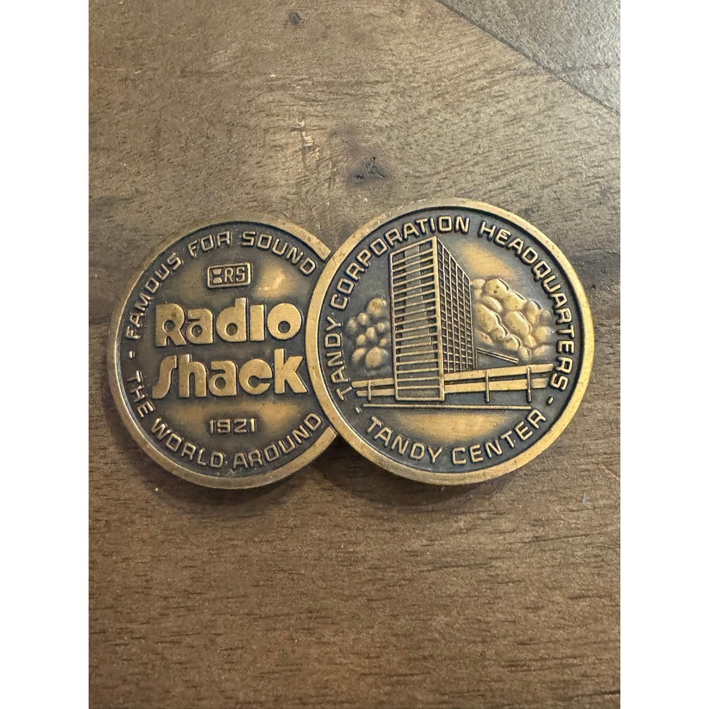 Vintage Radio Shack Tandy Corporation Headquarters Belt Buckle Brass Tone